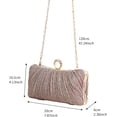 thumbnail image 3 of Bolso de mano con volantes brillantes y rhinestones para mujer con cadena desmontable, accesorio elegante para fiestas nocturnas y bodas, 3 of 3