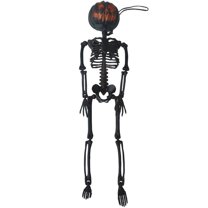 GiLiling Halloween Skeleton Pumpkin Head Hanging Decor​​ | Human Bone Display for Haunted House Porches, Gothic Entryway Scenes, and Spine-Chilling Atmosphere Enhancement, 17.7x4.7inches