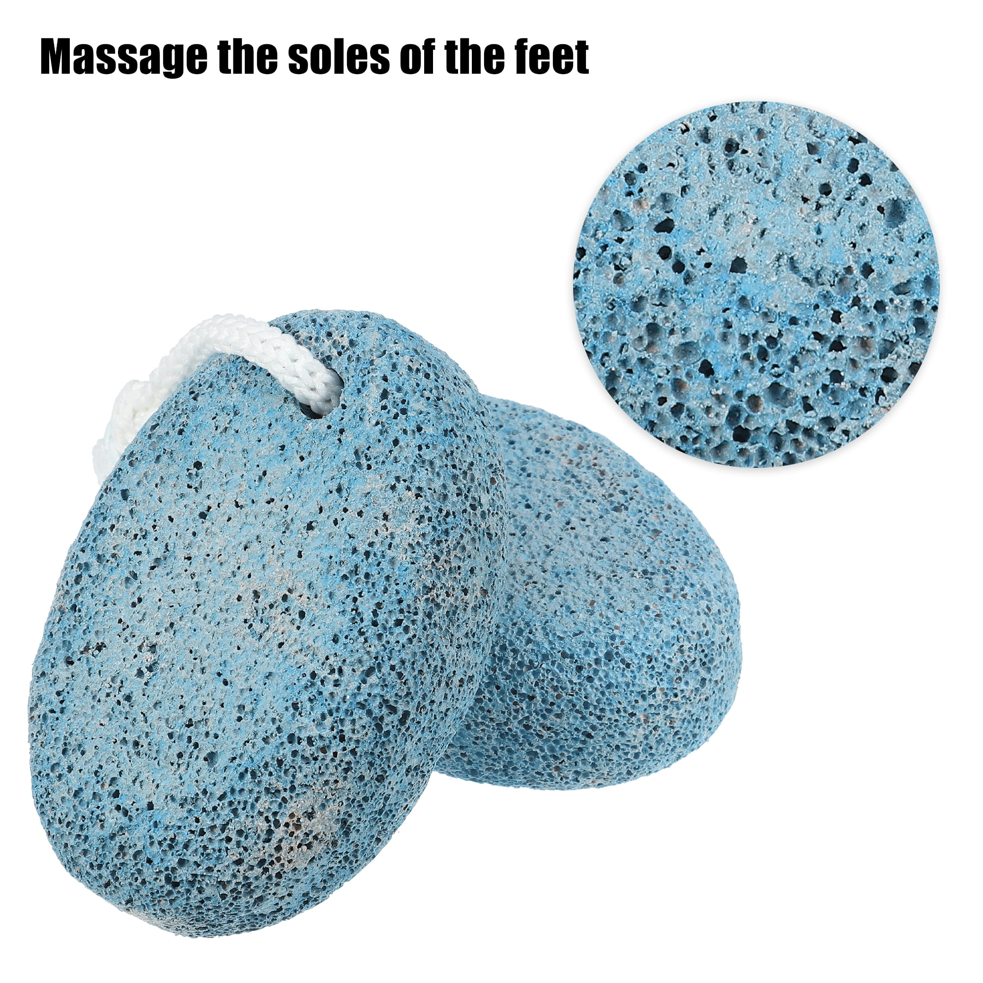 Unique Bargains 2 Pcs Foot Care Exfoliating Scrub Stone Pumice Stone Foot File Blue