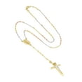 thumbnail image 4 of Floreo 10k Yellow Gold or Tri-Gold 2mm Rosary with Virgin Mary Medal and Crucifix of Jesus Cross Pendant Chain Necklace, 4 of 4