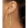 thumbnail image 4 of 14K Yellow Gold Hoop Earrings (70 X 2.25) Made In Peru tf551, 4 of 6