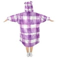 thumbnail image 2 of FORMRS Wearable Blanket Hoodie with Sleeves for Kids Cozy Flannel Sweatshirt, Purple and White Pattern, 2 of 7