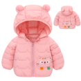 thumbnail image 2 of Otqutp Baby Cute Tops Toddler Winter Jacket Boys Girls Winter Cute Hoodie Solid Color Vest Long Sleeve Jacket with Pockets for Girls or Boys(Pink,3-4 Years), 2 of 9