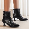thumbnail image 2 of B91xZ Bottines Chelsea à Bout Carré pour Femmes, Talon Bas, Mode, Noir 40, 2 of 5