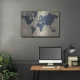 thumbnail image 5 of Luxe Metal Art 'Burlap World Map I Navy' by Sue Schlabach, Metal Wall Art, 36"x24", 5 of 7