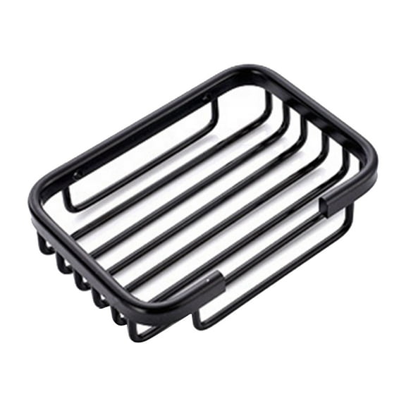 Home Decoration Wall Mounted Soap Dish Holder Soap Boxs Basket Aluminum Black