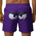 thumbnail image 4 of BRGZLK Men's Swim Trunks Summer 2026 Funny Print Casual Elastic Waist Drawstring Quick Dry Lightweight Breathable Swimming Board Shorts Purple 4XL, 4 of 5