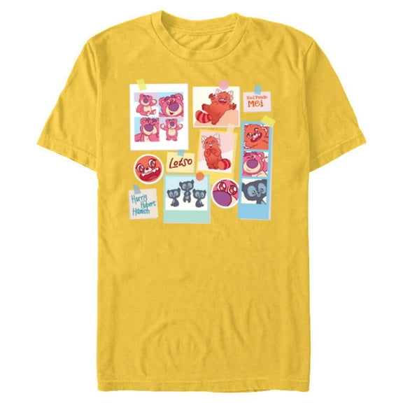 Disney and Pixar’s Lotso Mei Brave Bears Fluffy Cute Photos - Short Sleeve Blended T-Shirt for Adults - Customized-Yellow