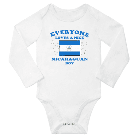 

Everyone Loves a Nice Nicaraguan Boy Baby Long Slevve Rompers Bodysuit (White 3-6 Months)