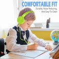 thumbnail image 5 of Wensdo Auriculares para niños, paquete de 2 para estudiantes de aula, duraderos, cómodos y giratorios con cable para aprendizaje en línea, sonido estéreo de ruido, conector de 3,5 mm para Chromebook,, 5 of 5