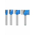 thumbnail image 1 of 5-Piece 8mm Shank Carbide Tipped Woodworking Router Bit Set (10/16/22/25/32mm) - HSS Titanium Steel Straight Plunge Cutters for Trimming Machines, Engraving Tools, MDF, Solid Wood, Particleboard &, 1 of 5