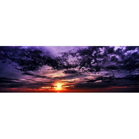 View of cloudy sky during sunrise Santa Barbara California USA Canvas Art - Panoramic Images (6 x
