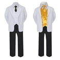 thumbnail image 2 of 5-7pc Formal Black White Suit Set Yellow Bow Long Tie Vest Boy Baby Kids Sm-20 Teen, 2 of 3
