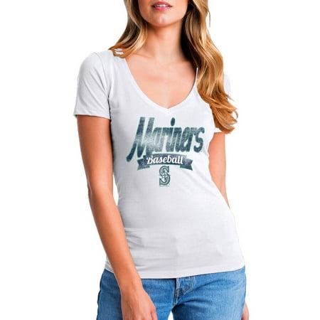 Seattle Mariners Autographed Baseball - MLB Seattle Mariners Women's Short Sleeve Team Color Graphic Tee