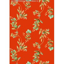 Challis Rayon Printed Emylin, Woven Floral Fabric Dress by yard (TOMATO/TURQ/GREEN, ByYard)
