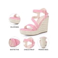 thumbnail image 4 of BLISSFUL STEP Women's Wedge Sandal Platform Ankle Strap Open-Toe Heel Buckle Sandals Pink (Size 5.5), 4 of 7