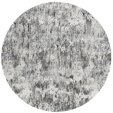 Accord AAC31 Gray Washable 8 ft x 8 ft Round Rug