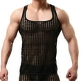 thumbnail image 2 of VBTAPA Men's Mesh Sleeveless Tank Top Undershirt See Through Shirts Muscle Fitted Fishnet Hollow Out Shirts Sale of The Day Prime Today Black S, 2 of 8
