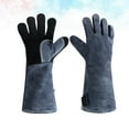 thumbnail image 6 of Masteelf Fire Resistant BBQ Gloves, 1 Pair, 14 Inch Heatproof Cooking Gloves for Grilling, Barbecue, Outdoor Use, Grey Black, 6 of 8