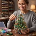 thumbnail image 7 of Aoznliie DIY Christmas Tree Kit, Beaded Tabletop Xmas Tree with Sparkling Crystal Beads & Lights, Handmade Craft Decor for Shelf Desk Centerpiece, 7 of 7