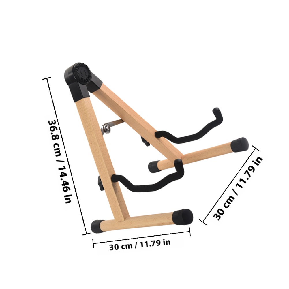 FOMIYES Foldable Brown Wood Guitar Stand Floor Holder for Acoustic Classical and Bass Guitars