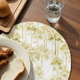 thumbnail image 3 of Watercolor Forest Green Round 15 Inch Placemats Set of 8, Abstract Art Modern Trees HeatResistant Non Slip Place Mats for Dining Table, Wipeable Braided Kitchen Table Mats for Housewarming, 3 of 9