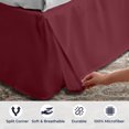 thumbnail image 3 of SGI bedding 16 inch Drop Bed Skirt Full Size Platform Style, Classic Tailored Look, Elegant Pleated Style Dust Ruffle, Split Corners, Wrinkle Resistant Microfiber - Burgundy, 3 of 8