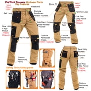 SkylineWears Men's Utility Work Pants - Carpenter Trousers with Multi-Pockets for Construction Safety