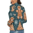 thumbnail image 3 of Ginger Christmas Tree Women's Turtleneck Sweater Long Sleeve Ribbed Fitted Turtle Neck Casual Fall Winter Collection Top M, 3 of 4