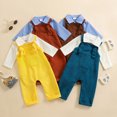 thumbnail image 5 of UAYOTSE Baby Boys 2‑Piece Collared Shirt & Overalls Set, Long‑Sleeve Button Shirt with Overalls Trousers, Casual Outfit for Infant Daily Wear Size 3-6 Months, 5 of 5