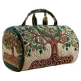 thumbnail image 4 of Dwellin Large Quilted Duffle Bag for Women Floral Print Barrel Overnight Weekender Handbag Travel Holiday Top Handle Satchel D-B 18*9*9", 4 of 7