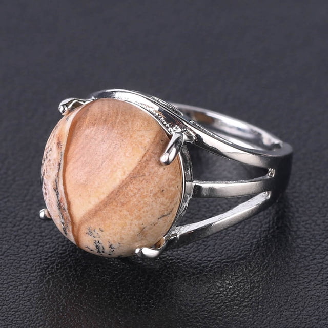 Femmes Perles Rondes Occasionnels Bagues Bijoux en Quartz Cristal Violet