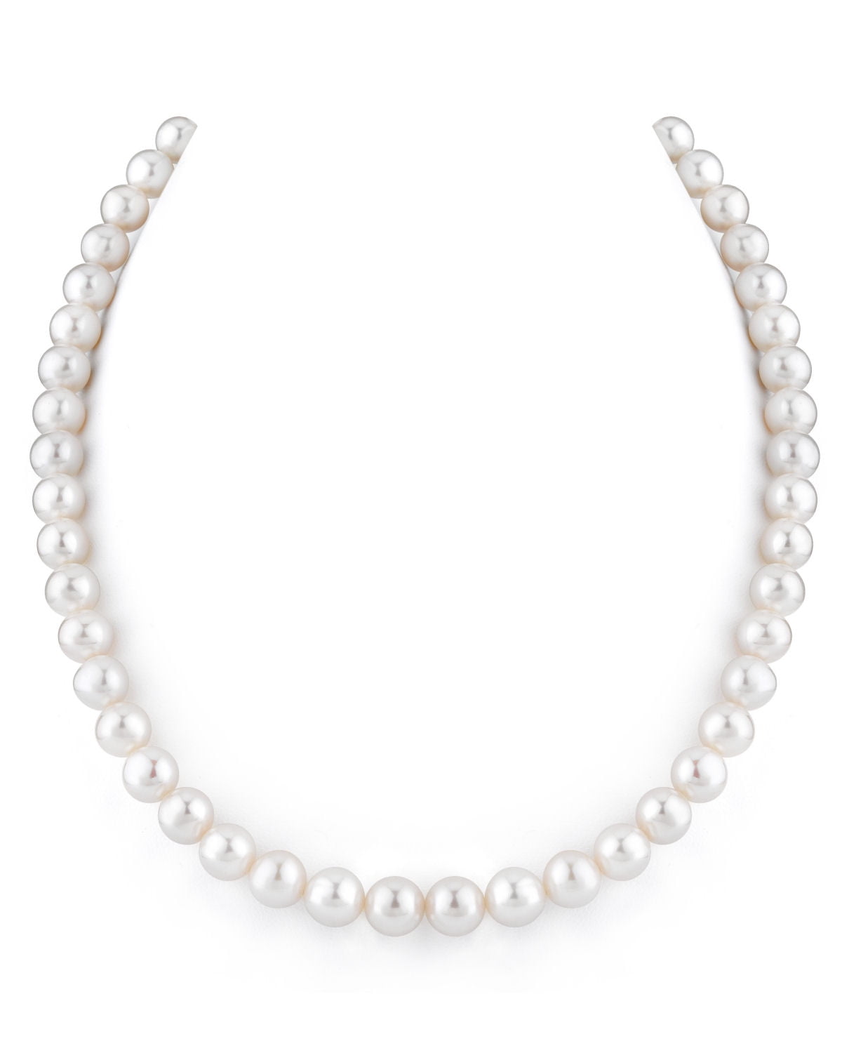 THE PEARL SOURCE 14K Gold 8-9mm AAAA Quality White Freshwater Cultured Pearl Necklace for Women in 17" Princess... by The Pearl Source