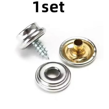 1set Silver Fastener Screw Snaps Canvas Tent Canopy Snap Stud Cap Boat Marine Cover Fastener Sockets Stainless Steel Snap Button Screw