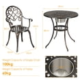 thumbnail image 3 of Patio Furniture leaf Design Cast Aluminum Bistro Set Antique Copper, 3 of 8