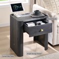 thumbnail image 6 of SinCiDo Modern Nightstand with Storage Drawer, 23.6" Tall Curved Bedside Table with Charging Station for Bedroom, Living Room, 6 of 7
