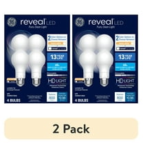 (2 pack) GE Reveal HD  LED Light Bulbs, 60 Watt, A19 Bulbs, Medium Base, 4pk
