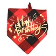 thumbnail image 1 of Pañuelo triangular a cuadros para cumpleaños de perro, ideal para cumpleaños de perro mediano y grande, 65 x 45 x 45 cm, rojo y negro (L: 65 x 45 x 45 cm), 1 of 5
