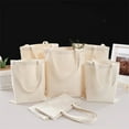 thumbnail image 2 of Large Capacity Canvas Shopping Bags DIY Painting Pattern Handbag Folding Eco-friendly Cotton Tote Bags, 2 of 10