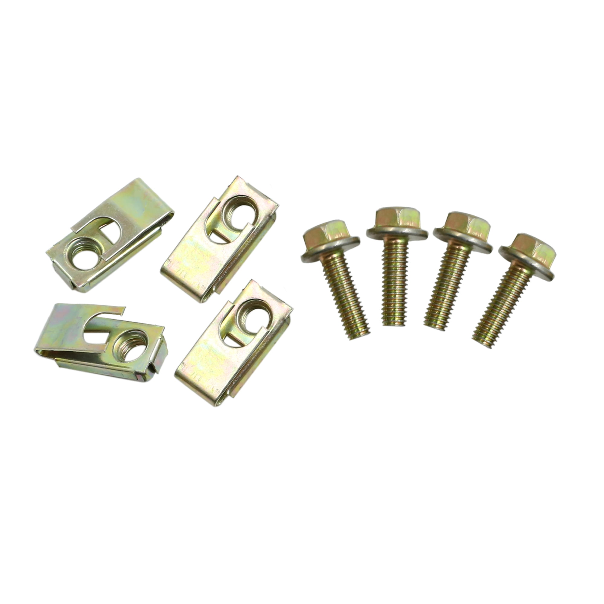 4pcs Metal Utype Clips with Screws Car Fender Door Panel Nut Fasteners