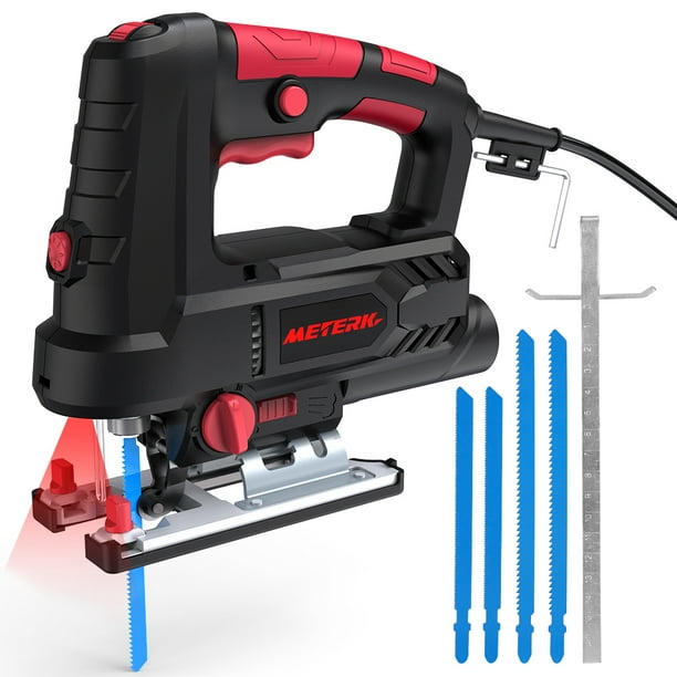 Amdohai 800W Jig Saw 6 Variable Speed Jigsaw with Saw Blades Guide Ruler Wrench
