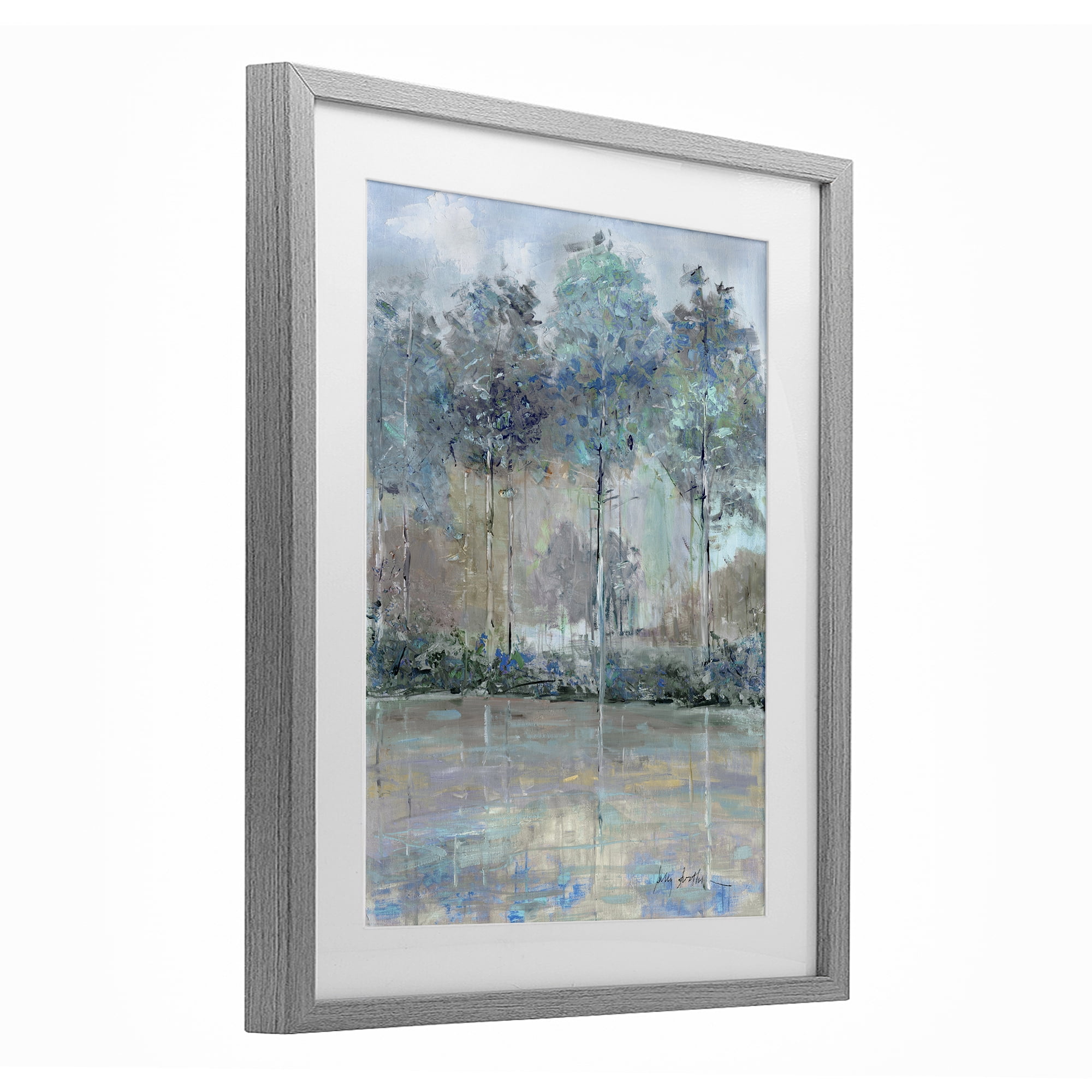 Stupell Industries Subdued Expression of Trees Gray Framed Print Under Glass, design by Sally Swatland