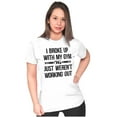 thumbnail image 4 of Broke Up With Gym Fitness Exercise Womens Fitted Plus Size Graphic Tee Brisco Brands 3X, 4 of 5