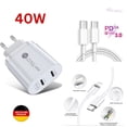 thumbnail image 4 of Cargador rápido de 40 W, adaptador USB-C dual para Samsung iPhone 15 14, 4 of 5