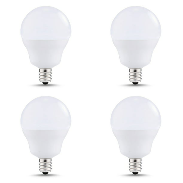 verzoek Bijdrager optie G14 LED Light Bulbs, 6W =40W, Candelabra Bulb, 450 LM, 5000K Naturel White,  Small Edison Screw Base E12, 4 Pack - Walmart.com