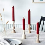 ROOT Unscented Grecian Collenettes Taper Candles, 7-Inch Tall, Box of 4, Garnet
