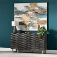 thumbnail image 3 of Bengal Manor Mango Wood Wave 4 Door Grey Sideboard Brown Wood, 3 of 5