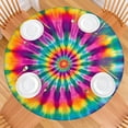 thumbnail image 2 of Rainbow Tie Dye Radial Pattern Round Fitted Tablecloth with Elastic Edge,Dining Table Cover Waterproof,Outdoor Round Tablecloth for Camping,Dining,Indoor and Outdoor, 2 of 7
