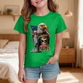 thumbnail image 2 of Toddler Girls USA 250th Anniversary T Shirt Patriotic American Flag Eagle Print Short Sleeve Tops Casual Comfort Tee for 1776-2026 America 250 Years Celebration Gibobby,13-14 Years,Green, 2 of 5