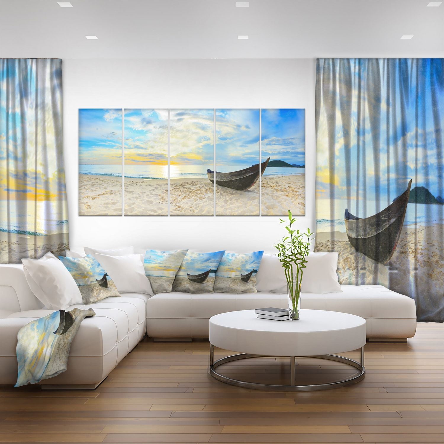 Design Art Calm Beach Panorama Canvas Print